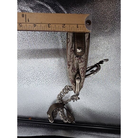 Guess Y2K Mini Quilted Shoulder Bag Signature Logo Bronze Silver - Picture 11 of 11